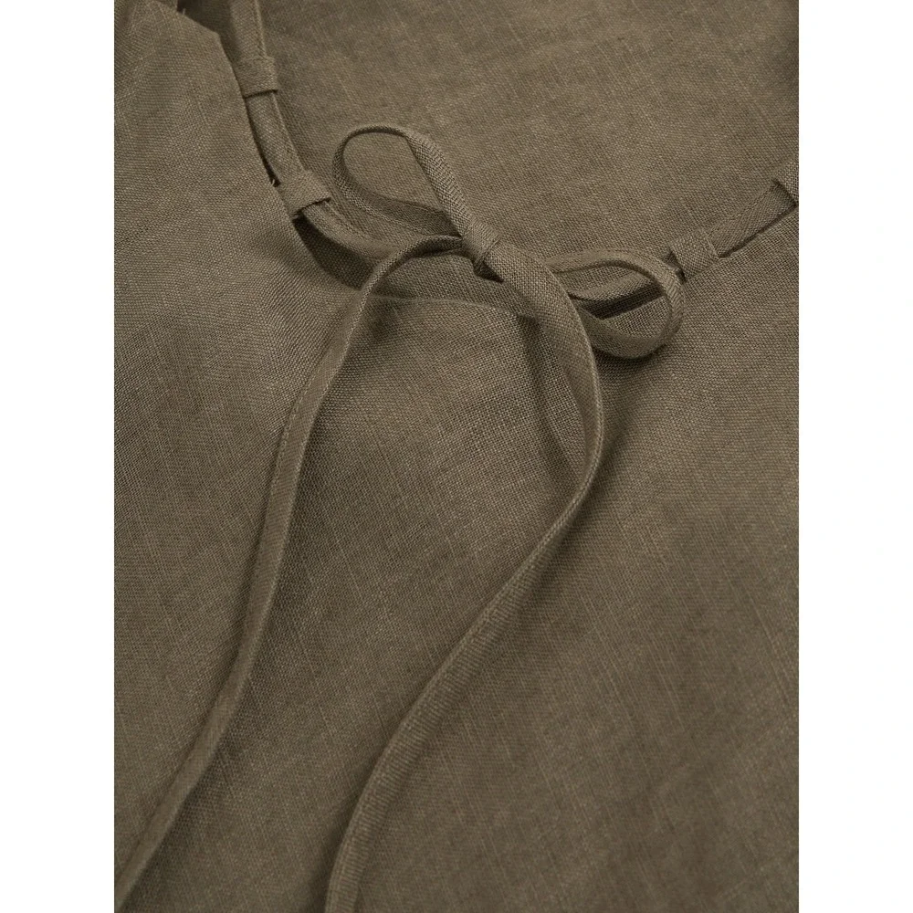Reiss Roxanne Linen Double-Strap Slip Dress Khaki Size 4 NWT $275 - Picture 4 of 8